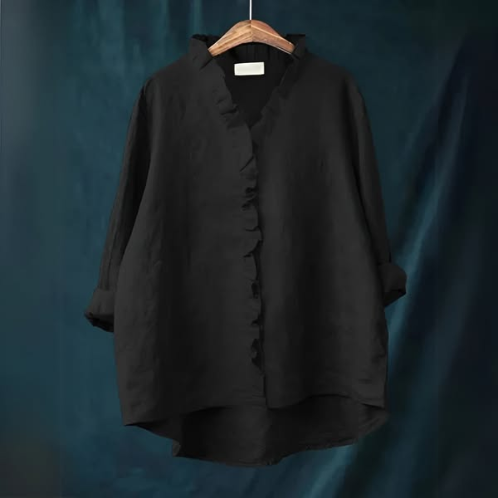 Wendy | Loose Blouse with Ruffled Collar for Women