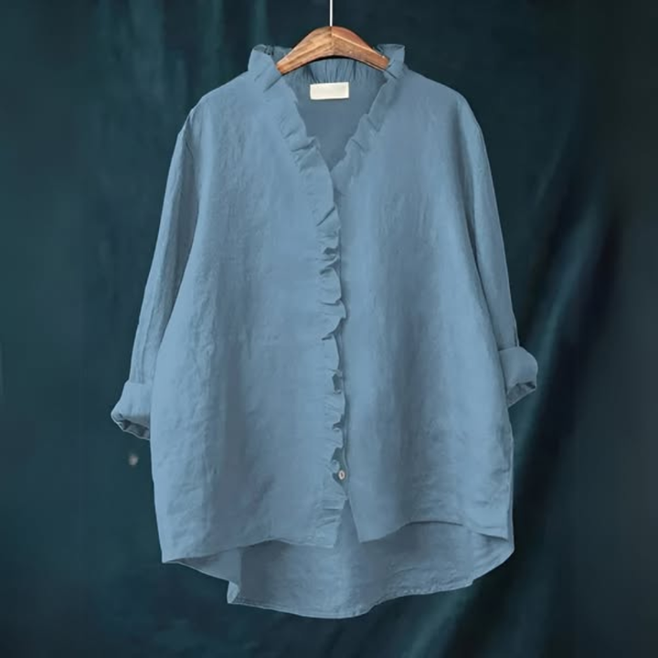 Wendy | Loose Blouse with Ruffled Collar for Women