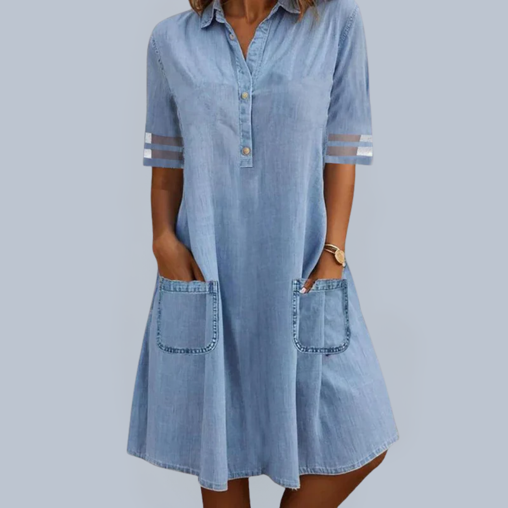 Carol – simple and elegant short-sleeved mini dress