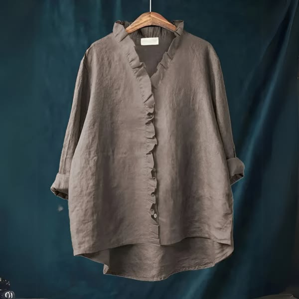 Wendy | Loose Blouse with Ruffled Collar for Women