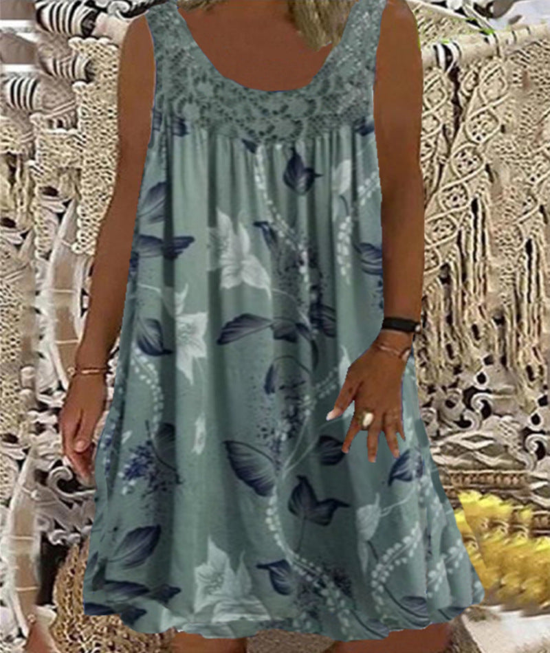 Brenda | Sleeveless Floral Print Dress