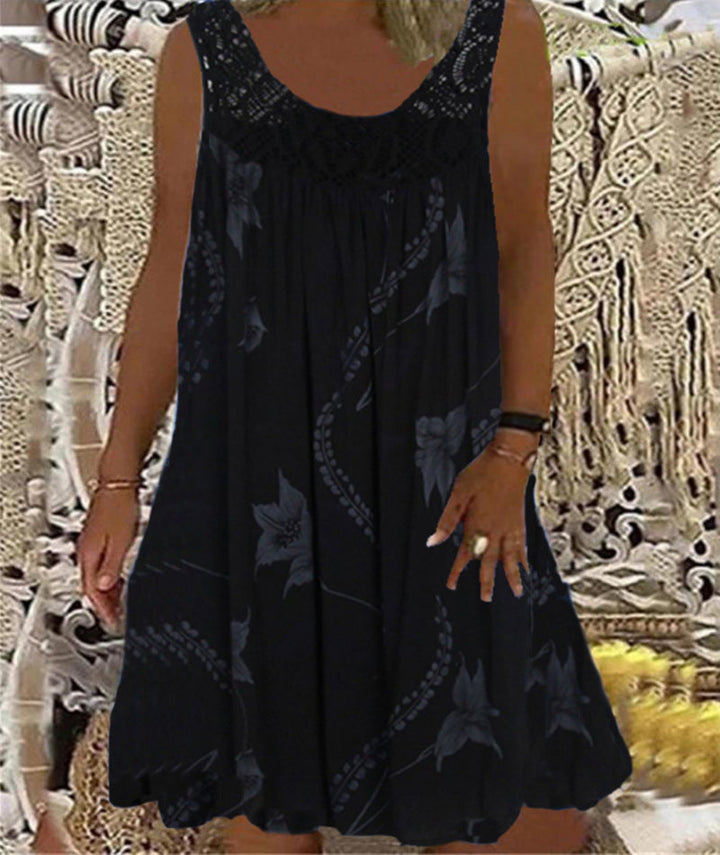 Brenda | Sleeveless Floral Print Dress