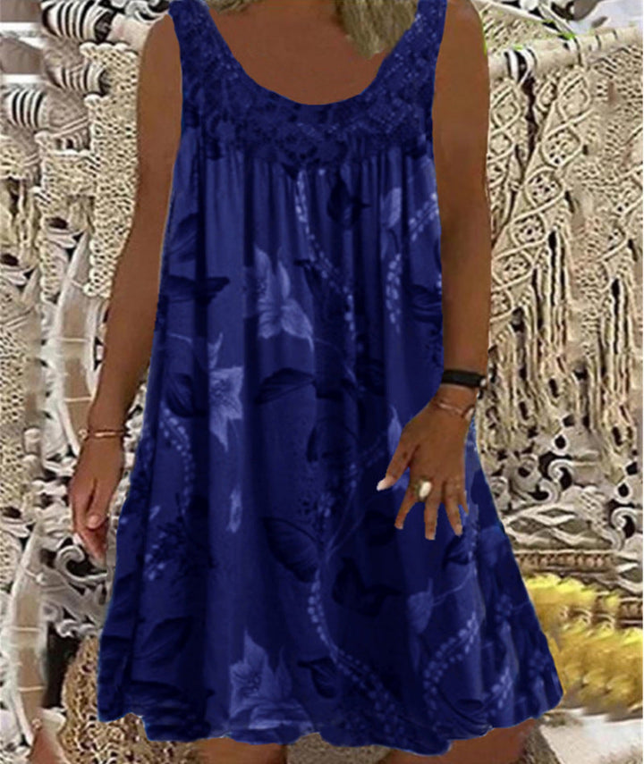 Brenda | Sleeveless Floral Print Dress
