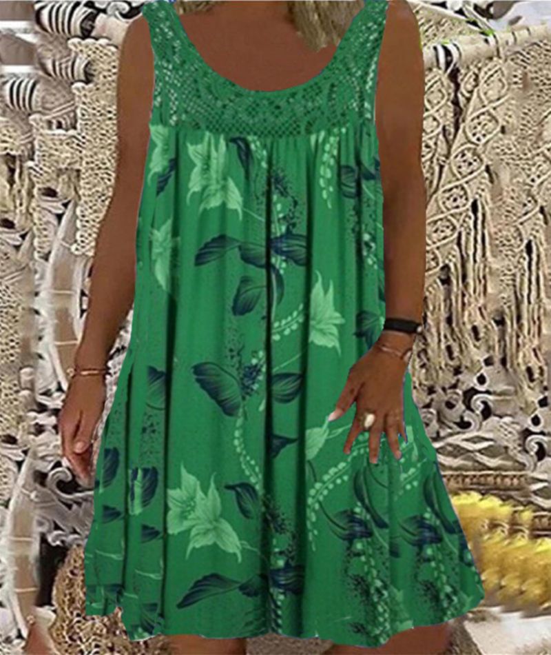 Brenda | Sleeveless Floral Print Dress
