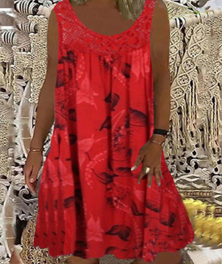 Brenda | Sleeveless Floral Print Dress
