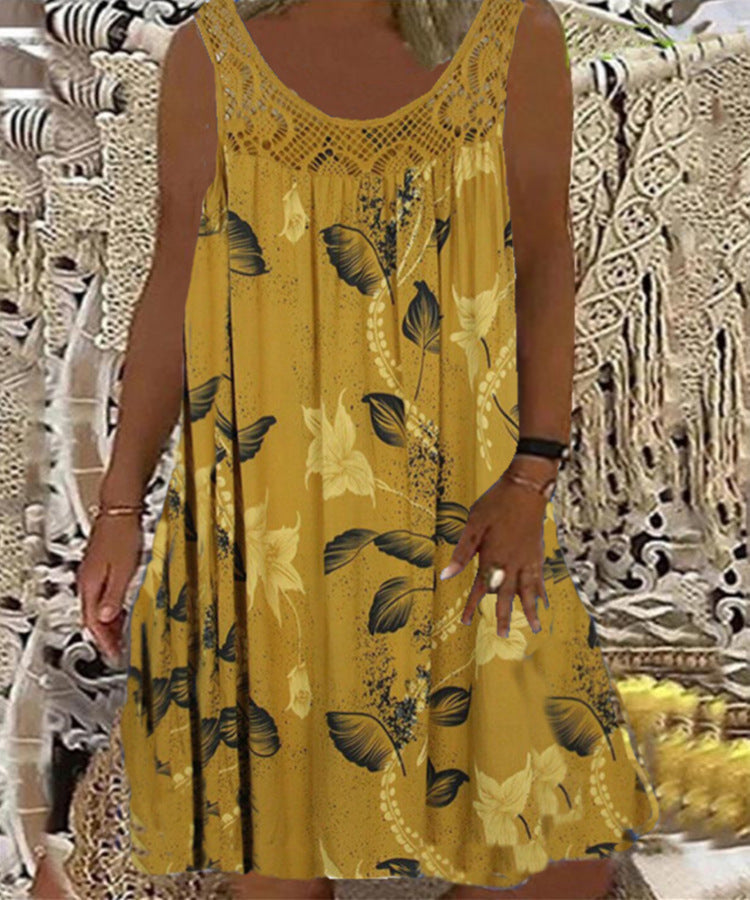Brenda | Sleeveless Floral Print Dress
