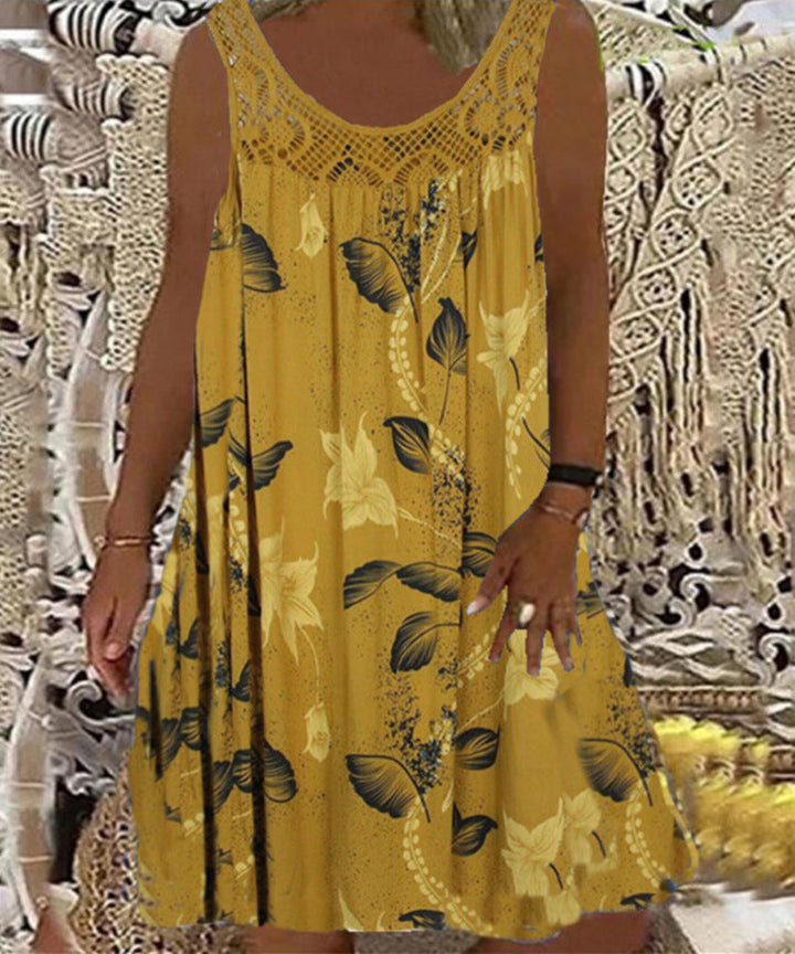 Brenda | Sleeveless Floral Print Dress
