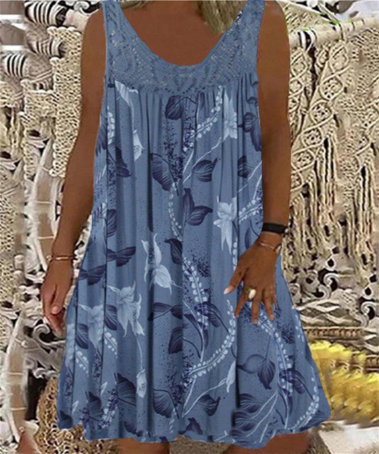 Brenda | Sleeveless Floral Print Dress