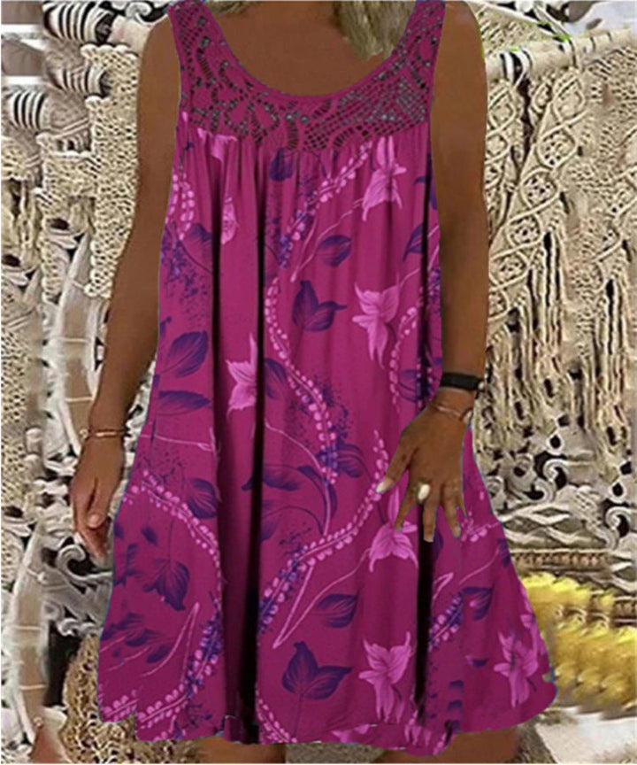 Brenda | Sleeveless Floral Print Dress