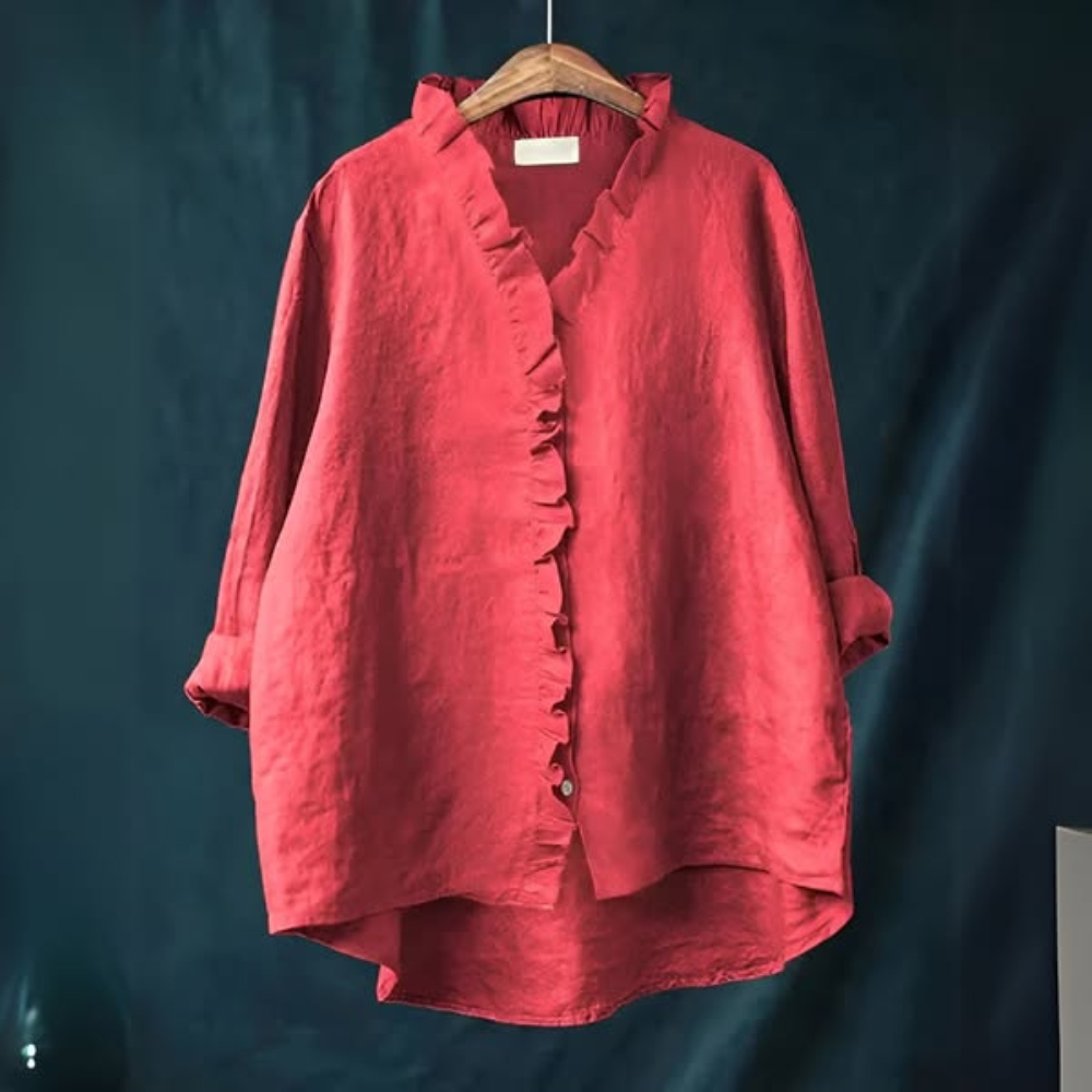 Wendy | Loose Blouse with Ruffled Collar for Women