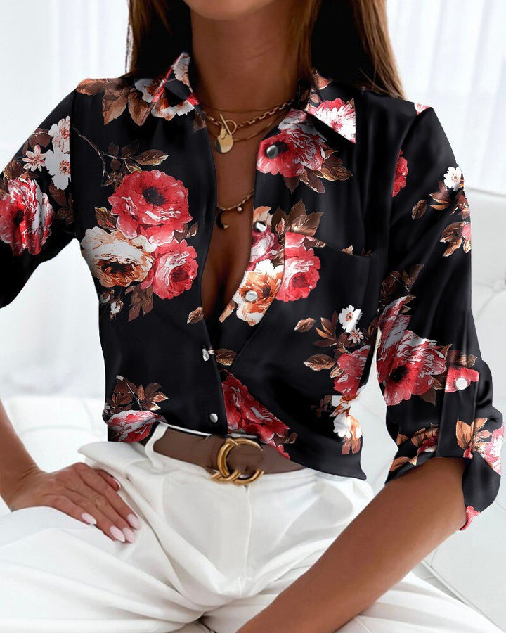 Chelly | Trendy Blouse with Long Sleeves and Button Placket
