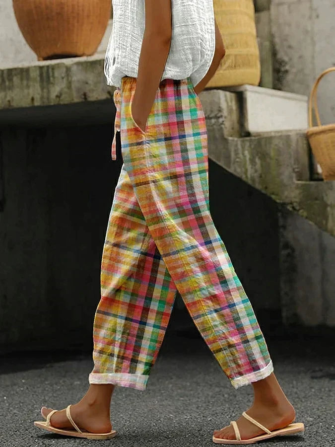Janice | Comfortable Checkered Pants